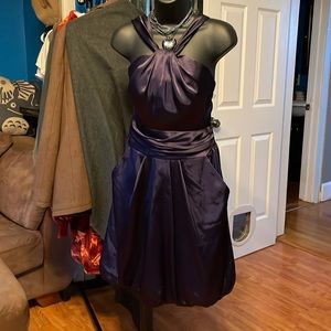 Dark purple satin David’s Bridal bridesmaid dress (size 6) - with pockets!